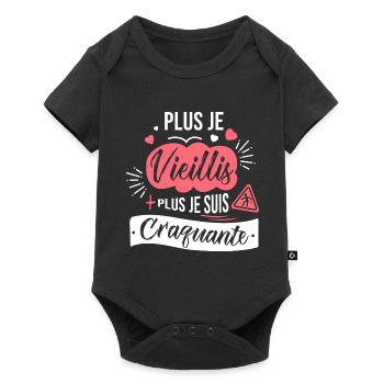 plus je vieillis plus craquante drôle anniversaire - Body à manches courtes Premium Bébé - noir - Devant