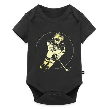 Joueur de hockey - Body à manches courtes Premium Bébé - noir - Devant