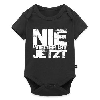 Nie wieder ist jetzt - Gegen Rechts, gegen Hetze - Baby Premium Kurzarmbody - Schwarz - Vorne