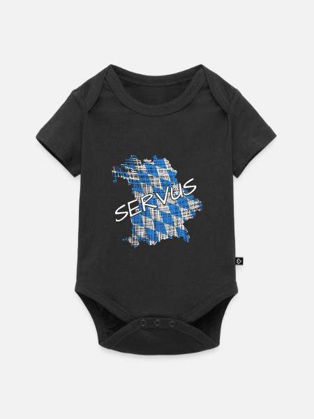 Servus Bayern - Baby Premium Kurzarmbody - Schwarz