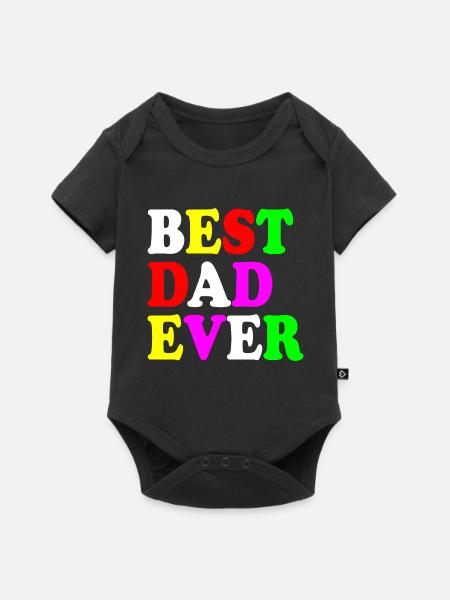 Best dad ever - Baby Premium Kurzarmbody - Schwarz