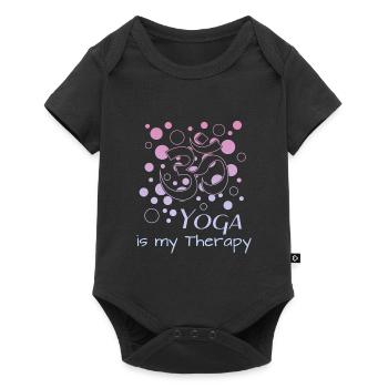 Om Yoga - Baby Premium Kurzarmbody - Schwarz - Vorne