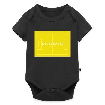 GELBE KARTE Fußballspiel Statement - Baby Premium Kurzarmbody - Schwarz - Vorne