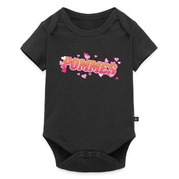 Cool fries with pink hearts design - Baby Premium short-sleeve bodysuit - black - Front