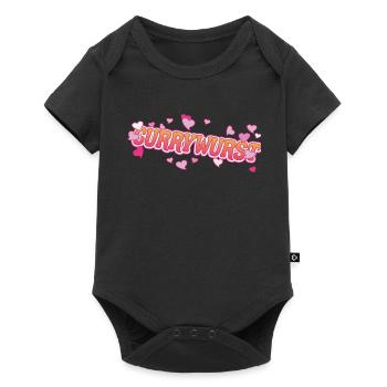 Currywurst cool avec motif de cœurs roses - Body à manches courtes Premium Bébé - noir - Devant