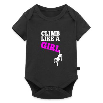 Climb Like A Girl - Rock Climbing Girl - Baby Premium short-sleeve bodysuit - black - Front
