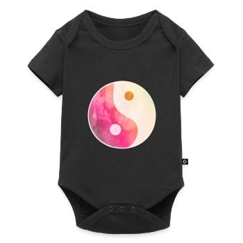 yin yang symbole icônes symbolisme yoga - Body à manches courtes Premium Bébé - noir - Devant