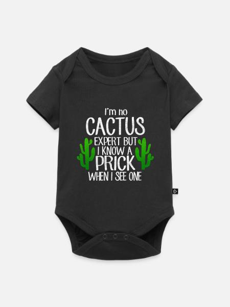 Kakteen Kaktus - Baby Premium Kurzarmbody - Schwarz