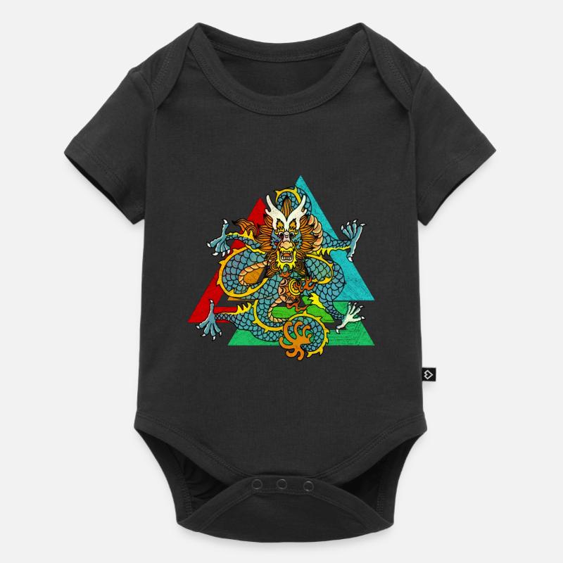 Dragon de conte de fées chinois - Body à manches courtes Premium Bébé - noir