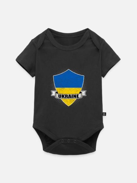 Ukraine - Baby Premium Kurzarmbody - Schwarz