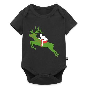 Renne de Noël - Body à manches courtes Premium Bébé - noir - Devant