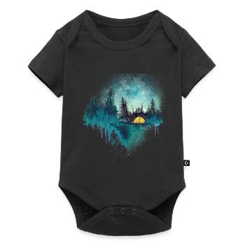 Nature Camp Articifial Landscape Outdoor - Baby Premium short-sleeve bodysuit - black - Front