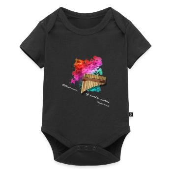 pan flute - Baby Premium short-sleeve bodysuit - black - Front