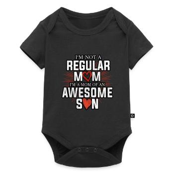 Mutter und Sohn - Baby Premium Kurzarmbody - Schwarz - Vorne