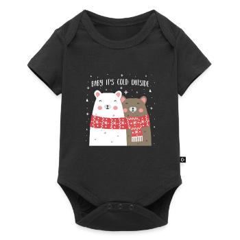 Christmas bear cute animals winter snow - Baby Premium short-sleeve bodysuit - black - Front