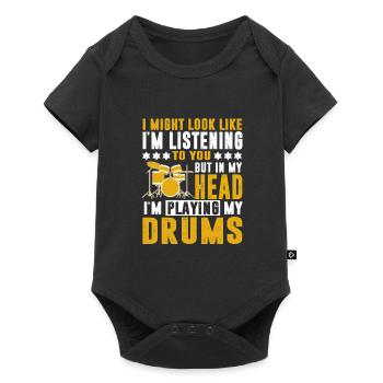 Drummer drummer - Baby Premium short-sleeve bodysuit - black - Front