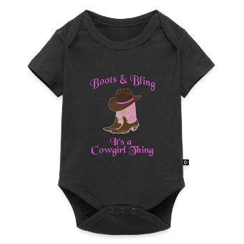 Cowboy Hat Wild West Western Cowboy Boots Hat - Baby Premium short-sleeve bodysuit - black - Front