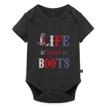 Texas Dallas Cowboy Bottes Wild West Western - Body à manches courtes Premium Bébé - noir - Devant