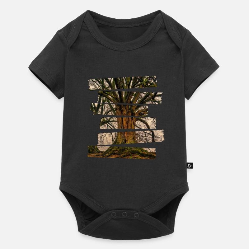 Baum des lebens landschaft - Baby Premium Kurzarmbody - Schwarz