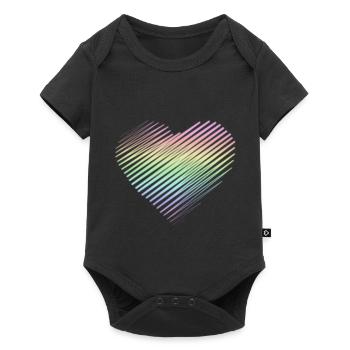Regenbogenherz - Baby Premium Kurzarmbody - Schwarz - Vorne