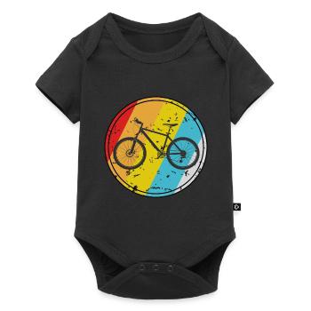 Vélo rétro vélo de montagne vélo - Body à manches courtes Premium Bébé - noir - Devant