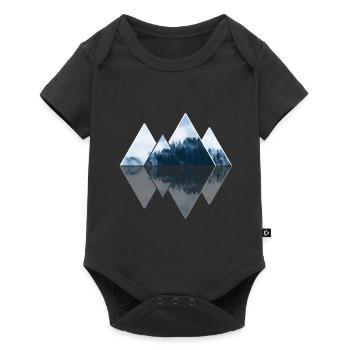 nature mountains geometry triangle mathematics - Baby Premium short-sleeve bodysuit - black - Front