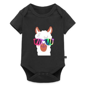 Lama, Alpaca, Sunglasses, Head, Gift, Peru - Baby Premium short-sleeve bodysuit - black - Front