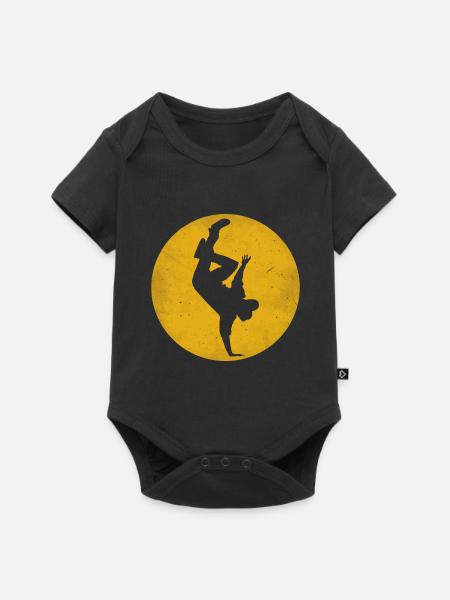 Breakdance Breaker Dancing Tanzen Tänzer Handstand - Baby Premium Kurzarmbody - Schwarz