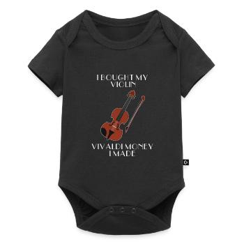 Violin violin - Baby Premium short-sleeve bodysuit - black - Front