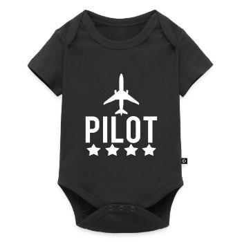 Pilot - Baby Premium short-sleeve bodysuit - black - Front