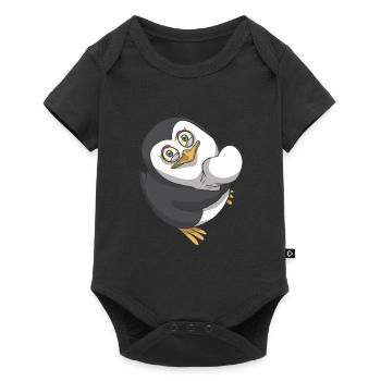 Une idée cadeau coeur de pingouins - Body à manches courtes Premium Bébé - noir - Devant