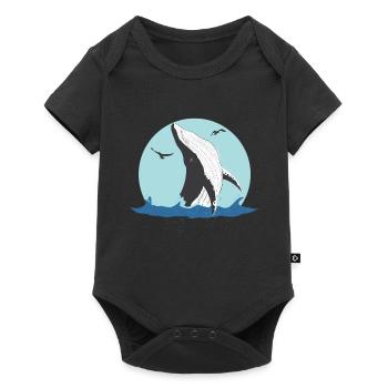 blue whale - Baby Premium short-sleeve bodysuit - black - Front