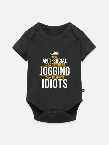Jogging - Baby Premium Kurzarmbody - Schwarz