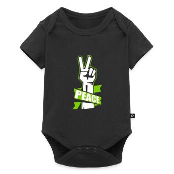 Peace - Baby Premium Kurzarmbody - Schwarz - Vorne
