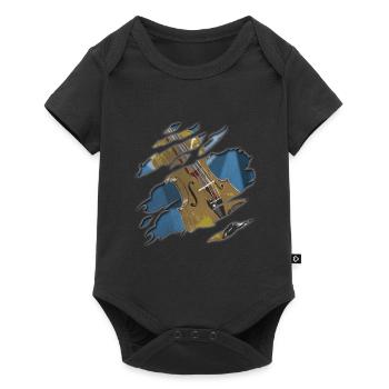 Cello string instrument - Baby Premium short-sleeve bodysuit - black - Front