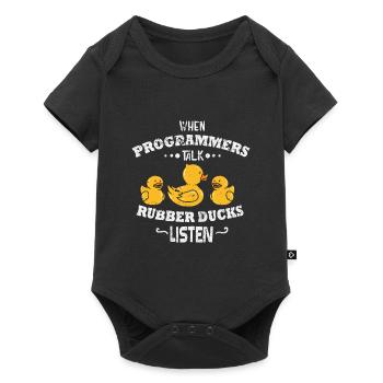 When programmers talk, the others have to listen - Baby Premium short-sleeve bodysuit - black - Front