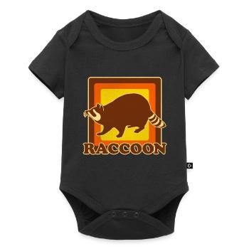 Retro raccoon raccoon - Baby Premium short-sleeve bodysuit - black - Front