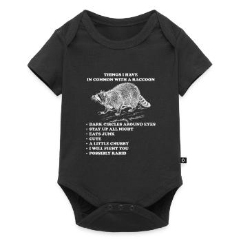 Raton laveur énonciations drôles animaux - Body à manches courtes Premium Bébé - noir - Devant