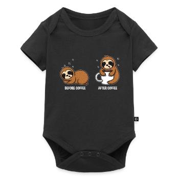 Sloth coffee funny cute animals - Baby Premium short-sleeve bodysuit - black - Front