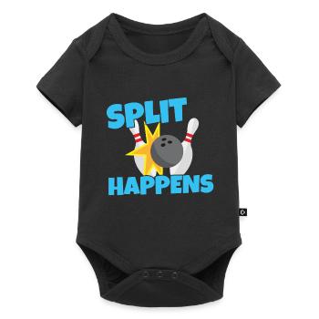 Bowling Split Happens - Sport Ball Geschenk - Baby Premium Kurzarmbody - Schwarz - Vorne