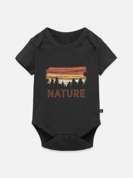 Retro Natur - Baby Premium Kurzarmbody - Schwarz