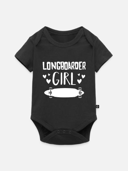 Longboarder Girl Longboard Longboarding Skate - Baby Premium Kurzarmbody - Schwarz