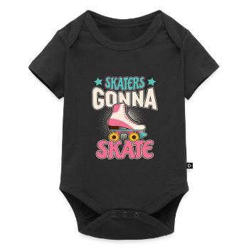 Inline Skates Inliner Roller Skater Girl Skate - Baby Premium Kurzarmbody - Schwarz - Vorne