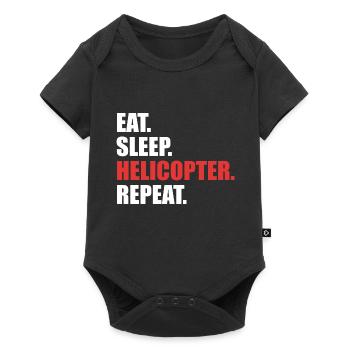 Pilote d'hélicoptère répété en hélicoptère Eat Sleep - Body à manches courtes Premium Bébé - noir - Devant