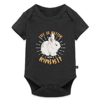 Rabbit cute pets - Baby Premium short-sleeve bodysuit - black - Front