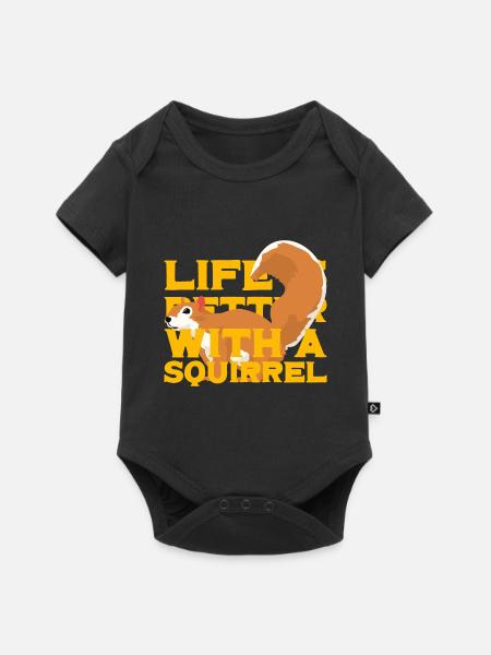 Eichhörnchen Eichhörnchen - Baby Premium Kurzarmbody - Schwarz