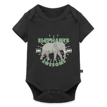 Eléphants - Body à manches courtes Premium Bébé - noir - Devant