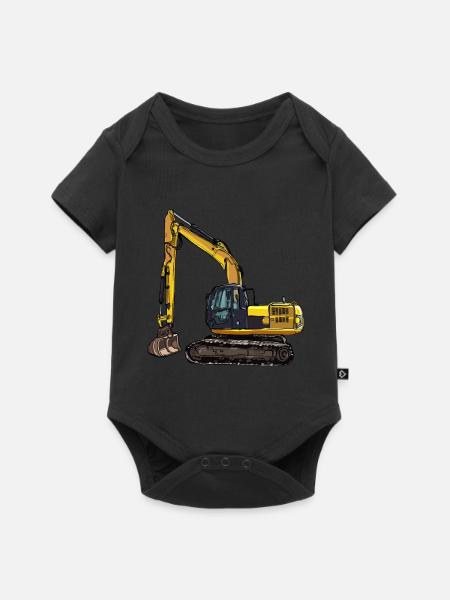 Bagger Geschenk Geschenkidee - Baby Premium Kurzarmbody - Schwarz
