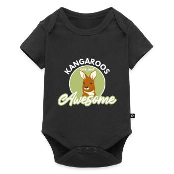 kangourou - Body à manches courtes Premium Bébé - noir - Devant