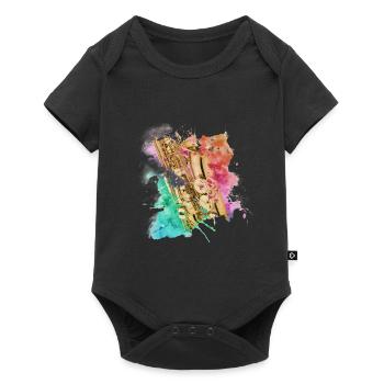 saxophon - Baby Premium Kurzarmbody - Schwarz - Vorne